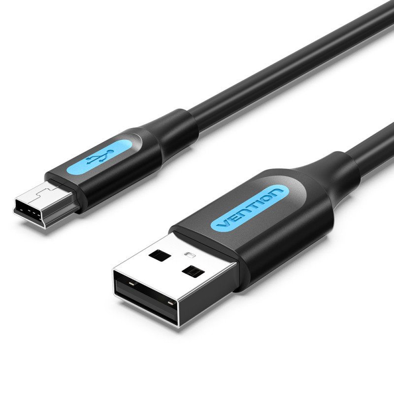Vention COMBI Cable USB 2.0 COMBI/ USB Macho - MiniUSB Macho/ 3m/ Negro, 3 m, USB A, Mini-USB B, USB 2.0, 0,48 Gbit/s, Negro