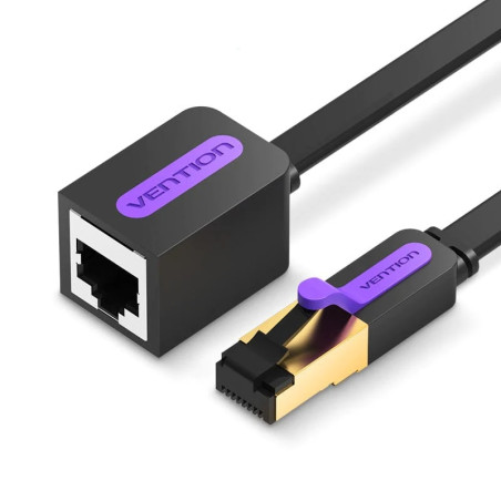 Vention ICBBL Cable Alargador de Red RJ45 UTP ICBBL Cat.7/ 10m/ Negro, 10 m, Cat7, RJ-45, RJ-45, Negro