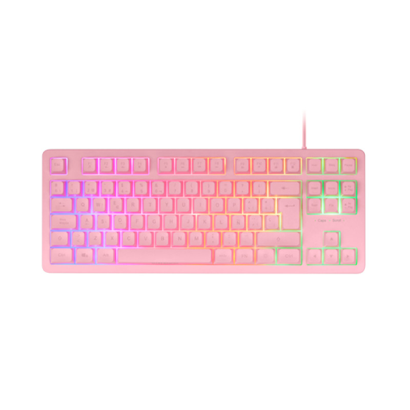 Mars Gaming MK023PES MK023, Teclado Gaming TKL, Tecnología Híbrida H-Mech, Iluminación FRGB Rainbow, Anti-ghosting,