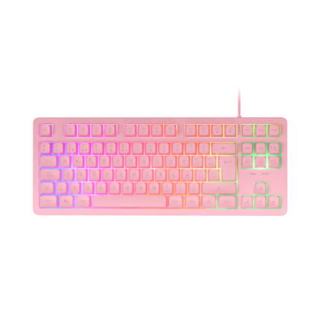 Mars Gaming MK023PES MK023, Teclado Gaming TKL, Tecnología Híbrida H-Mech, Iluminación FRGB Rainbow, Anti-ghosting,