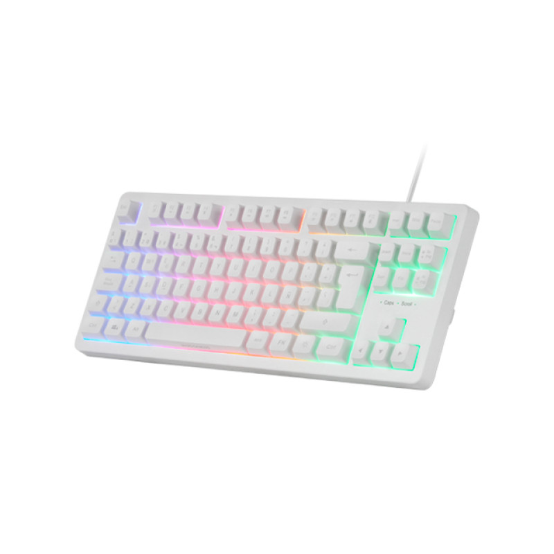 Mars Gaming MK023PES MK023, Teclado Gaming TKL, Tecnología Híbrida H-Mech, Iluminación FRGB Rainbow, Anti-ghosting,