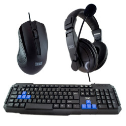 3GO COMBODRILEH2 COMBODRILEH2, Alámbrico, USB, Interruptor de membrana, QWERTY, Negro, Ratón incluido