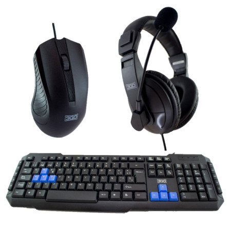 3GO COMBODRILEH2 COMBODRILEH2, Alámbrico, USB, Interruptor de membrana, QWERTY, Negro, Ratón incluido