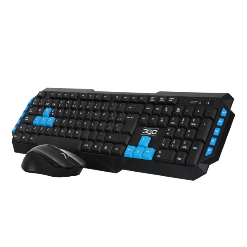 3GO COMBODRILEH2 COMBODRILEH2, Alámbrico, USB, Interruptor de membrana, QWERTY, Negro, Ratón incluido