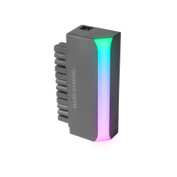 Mars Gaming MCAL24 MCA-L24, Adaptador ATX 24 PIN a 90°, Iluminación 5V 3-PIN ARGB, Adaptador de Alimentación para Placas