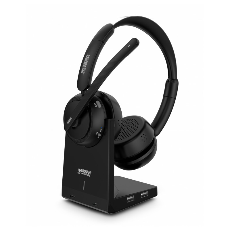 Urban Factory HBV70UF MOVEE MAX, Inalámbrico, Juego, 356 g, Auriculares, Negro