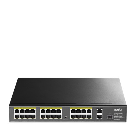 Cudy FS1026PS1 FS1026PS1, No administrado, Gigabit Ethernet (10/100/1000), Energía sobre Ethernet (PoE), Montaje en rack