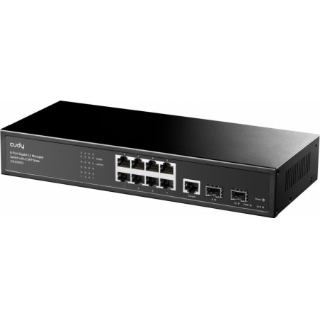Cudy GS2008S2 GS2008S2, Gestionado, L2, Gigabit Ethernet (10/100/1000), Montaje en rack, 1U