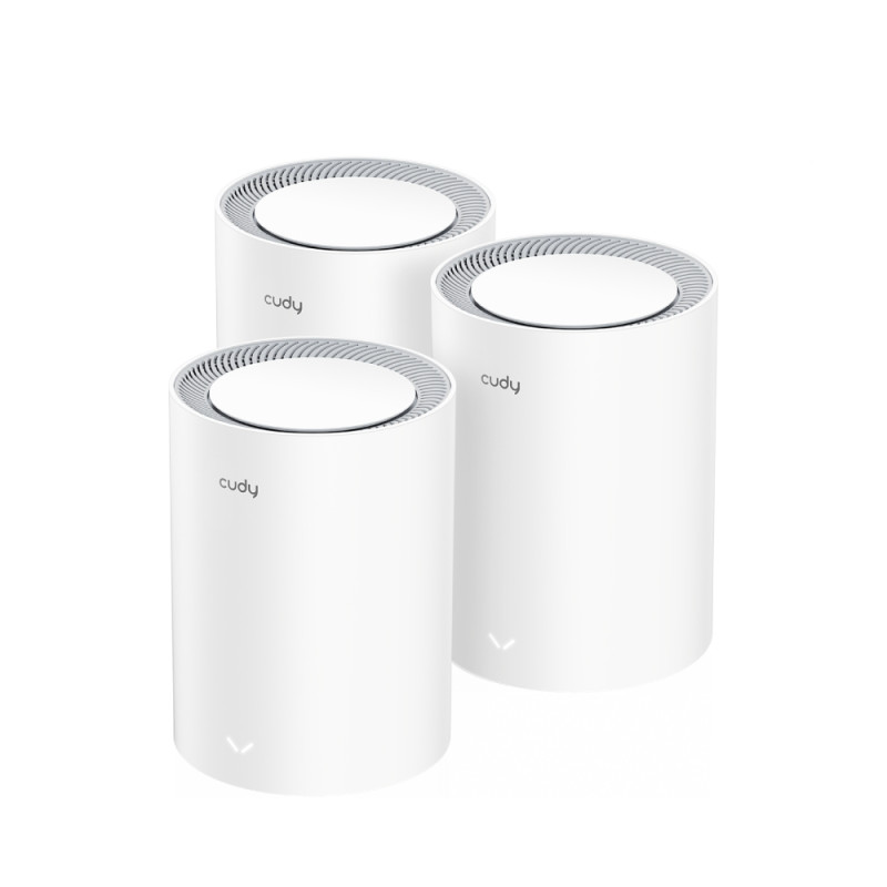 Cudy M3000 3-PACK M3000 3-PACK, Gris, Blanco, Interno, Sistema de malla, Omni-direccional, 603,8 m², Doble banda (2,4 GHz / 5