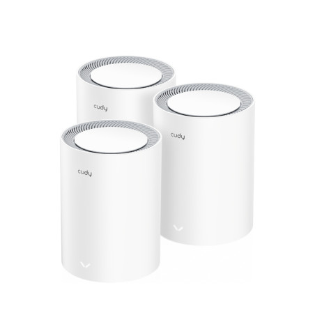 Cudy M3000 3-PACK M3000 3-PACK, Gris, Blanco, Interno, Sistema de malla, Omni-direccional, 603,8 m², Doble banda (2,4 GHz / 5