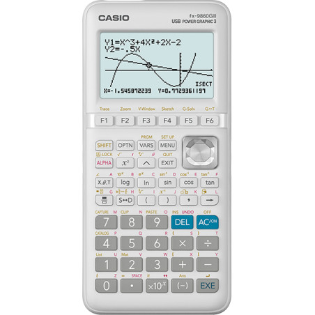 Casio FX-9860GIII FX-9860GIII, Bolsillo, Calculadora gráfica, Flash, Puerto USB, Batería, Blanco
