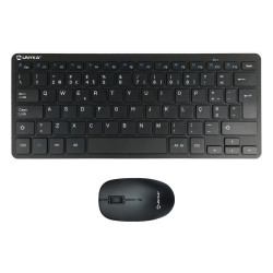 UNYKAch UK505448 UK505448, Inalámbrico, RF inalámbrico, Interruptor de membrana, QWERTY, Negro, Ratón incluido