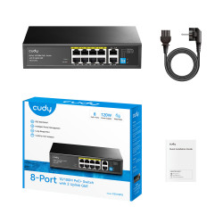 Cudy FS1010PG FS1010PG, Fast Ethernet (10/100), Bidireccional completo (Full duplex), Energía sobre Ethernet (PoE) 2