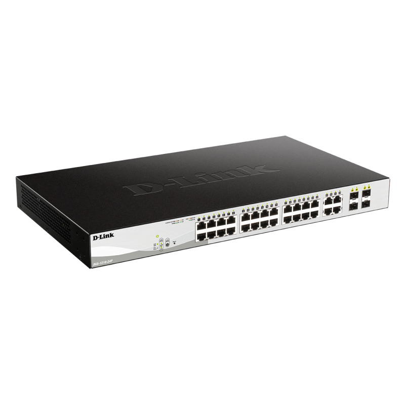 D-Link DGS-1210-24P/E DGS-1210-24P, Gestionado, L2, Gigabit Ethernet (10/100/1000), Energía sobre Ethernet (PoE), Montaje en