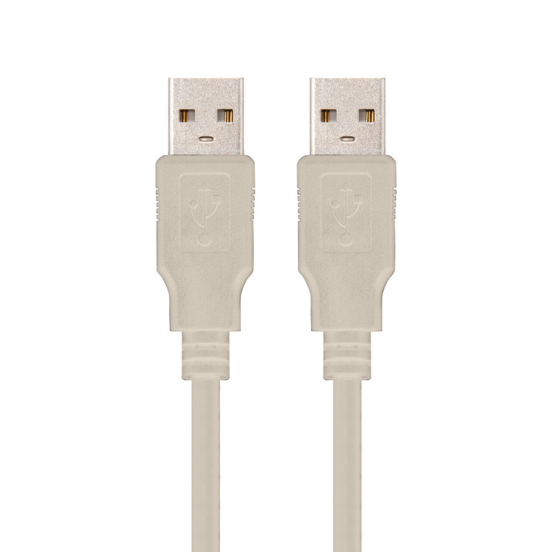 Nanocable 10.01.0302 CABLE USB 2.0, TIPO A/M-A/M, 1.0 M, 1 m, USB A, USB A, USB 2.0, Macho/Macho, Beige