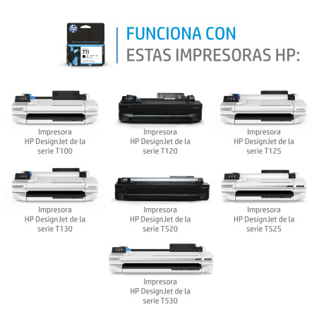 HP CZ132A Cartucho de tinta DesignJet 711 amarillo de 29 ml, ePrinter HP DesignJet serie T120 y HP DesignJet serie T520,