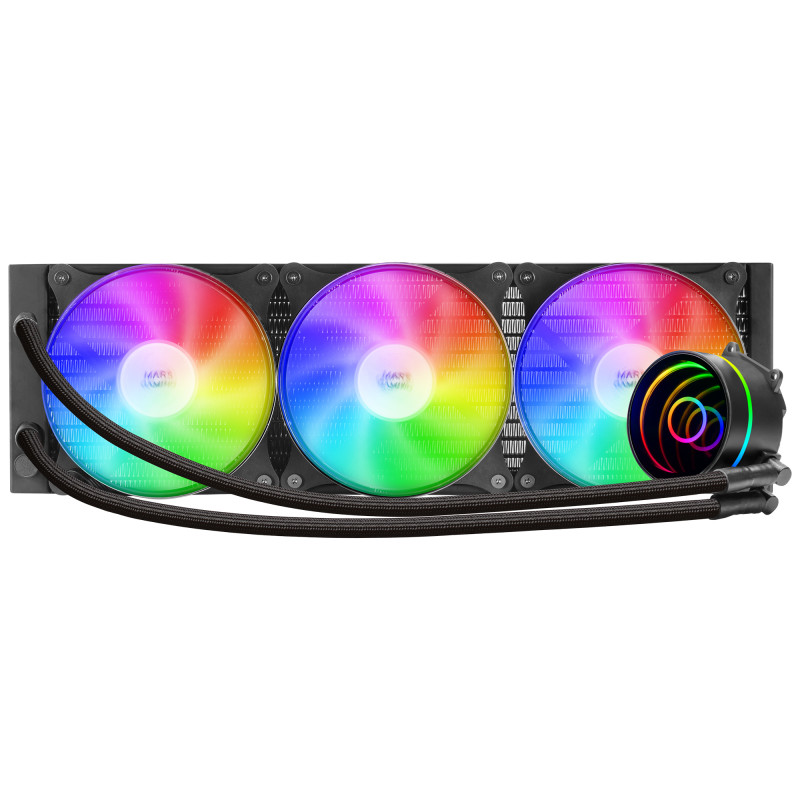 Mars Gaming MLONE360 ML-ONE360, Refrigeración Líquida CPU, TDP 550 W, Espejo Infinito, 3 Ventiladores FRGB Silenciosos,