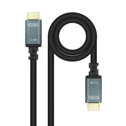 Nanocable 10.15.8000 Cable HDMI 2.1 IRIS 8K A/M-A/M, Negro, 0.5 m, 0,5 m, HDMI tipo A (Estándar), HDMI tipo A (Estándar), 3D,