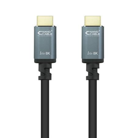 Nanocable 10.15.8000 Cable HDMI 2.1 IRIS 8K A/M-A/M, Negro, 0.5 m, 0,5 m, HDMI tipo A (Estándar), HDMI tipo A (Estándar), 3D,