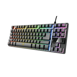 Trust 24067 GXT 833 Thado, Tenkeyless (sin zona numérica) (80 - 87%), Alámbrico, USB, Interruptor de membrana, Negro, Plata