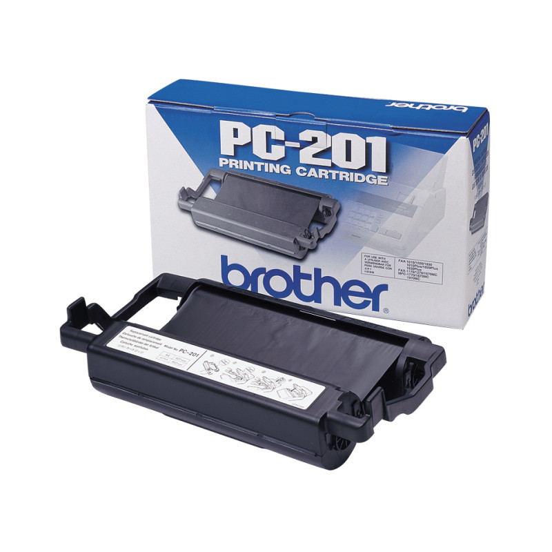Brother PC-201 PC-201, Cinta + cartucho de fax, 420 páginas, Negro, Brother FAX-1010, FAX-1020, FAX-1030, FAX-1020e,
