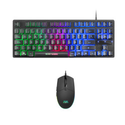 Mars Gaming MCPTKLES Combo RGB Teclado y Ratón, Diseño TKL, Layout Español, MCPTKLES, Color Negro, Alámbrico, USB,