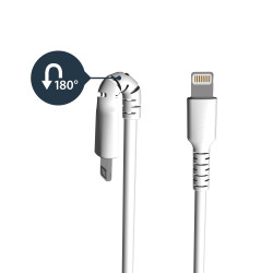 StarTech.com RUSBLTMM2M Cable Resistente USB-A a Lightning de 2 m Blanco - Cable de Alimentación y Sincronización USB Tipo A 2