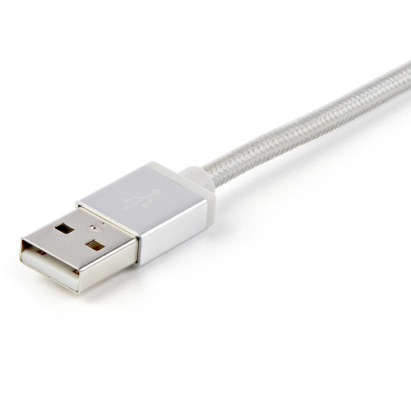 StarTech.com LTCUB1MGR Cable Trenzado de 1m USB a Lightning USB-C y Micro USB - Cable Cargador para Teléfono Móvil iPhone