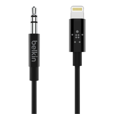 Belkin AV10172BT03-BLK AV10172BT03-BLK, Macho, 3,5mm, Macho, 0,9 m, Negro