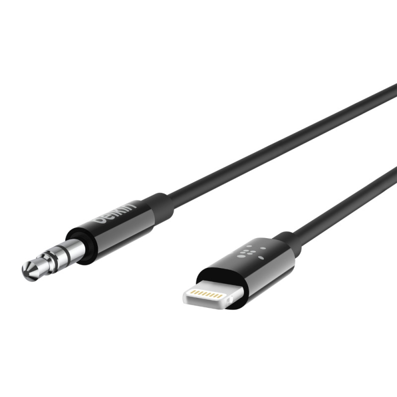 Belkin AV10172BT03-BLK AV10172BT03-BLK, Macho, 3,5mm, Macho, 0,9 m, Negro