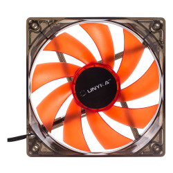 UNYKAch 51792 120 mm Led Rojo, Ventilador, 12 cm, 1200 RPM, Gris, Transparente