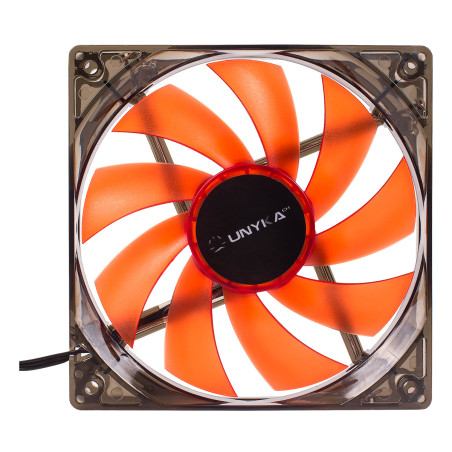 UNYKAch 51792 120 mm Led Rojo, Ventilador, 12 cm, 1200 RPM, Gris, Transparente