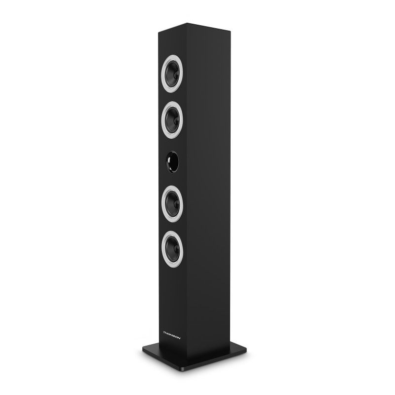 Thomson DS120CD DS120CD, Torre de sonido para uso doméstico, Negro, Parte superior, 60 W, De 2 vías, 4 Ω