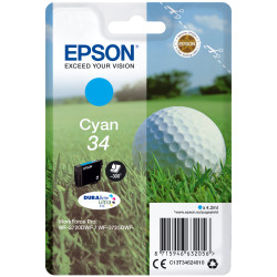 Epson C13T34624010 Golf ball Tinta cian 34 DURABrite Ultra Pelota de golf, Rendimiento estándar, Cian, 4,2 ml, 1 pieza(s), 300