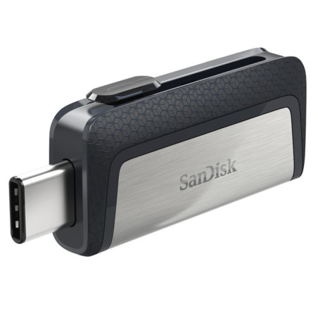 SanDisk SDDDC2-064G-G46 173338, 64 GB, USB Type-A / USB Type-C, 150 MB/s, Deslizar, 9,1 g, Negro, Plata