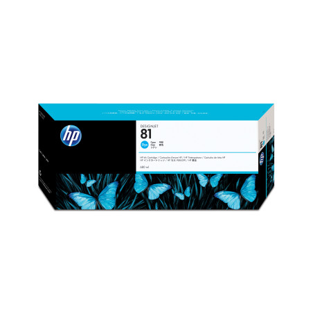 HP C4931A Cartucho de tinta 81 basada en colorantes cian de 680 ml, Impresoras HP Designjet 5000, 5000ps, 5500 y 5500ps,