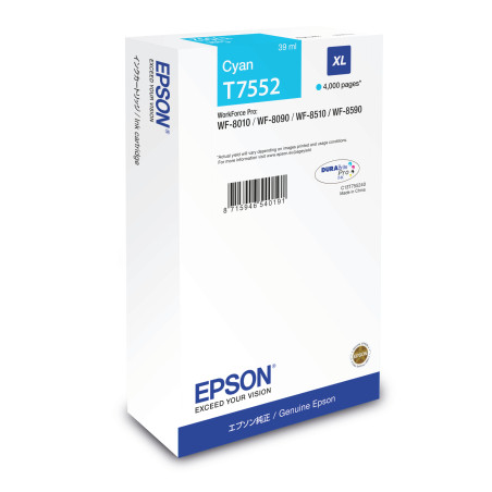 Epson C13T755240 Cartucho T7552 cian XL, Cian, 1 pieza(s)