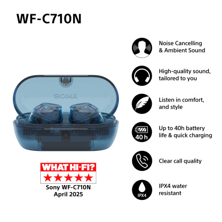 Sony WFC710NL.CE7 WFC710NL.CE7, True Wireless Stereo (TWS), 20 - 20000 Hz, Llamadas/Música, 48,4 g, Auriculares, Azul