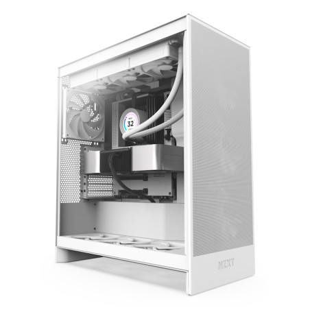 NZXT CM-H72FW-01 H7 Flow, Midi Tower, PC, Blanco, ATX, EATX, micro ATX, Mini-ITX, SGCC, Vidrio templado, 18,5 cm