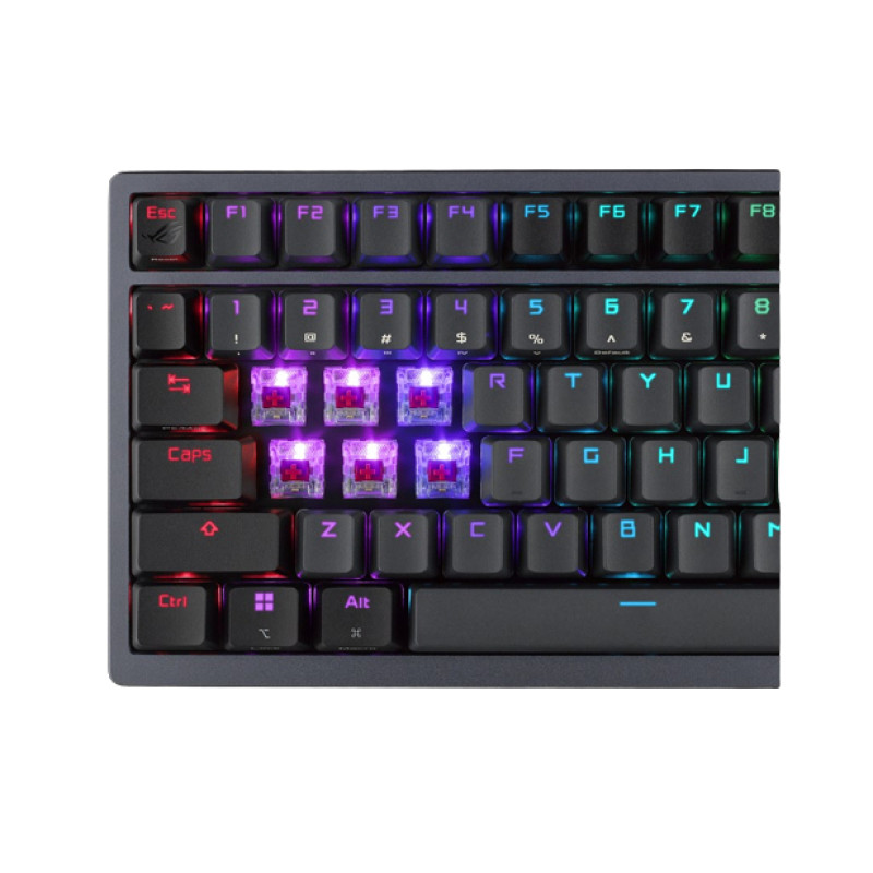 ASUS 90MP0316-BKSA00 Azoth, Inalámbrico y alámbrico, USB + RF Wireless + Bluetooth, Interruptor mecánico, QWERTY, LED RGB,