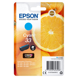 Epson C13T33424012 Oranges Singlepack Cyan 33 Claria Premium Ink, Rendimiento estándar, Cian, 4,5 ml, 1 pieza(s), 300 páginas
