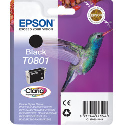Epson C13T08014011 Hummingbird Cartucho T0801 negro, Negro, Tinta a base de pigmentos, 7,4 ml, 1 pieza(s)
