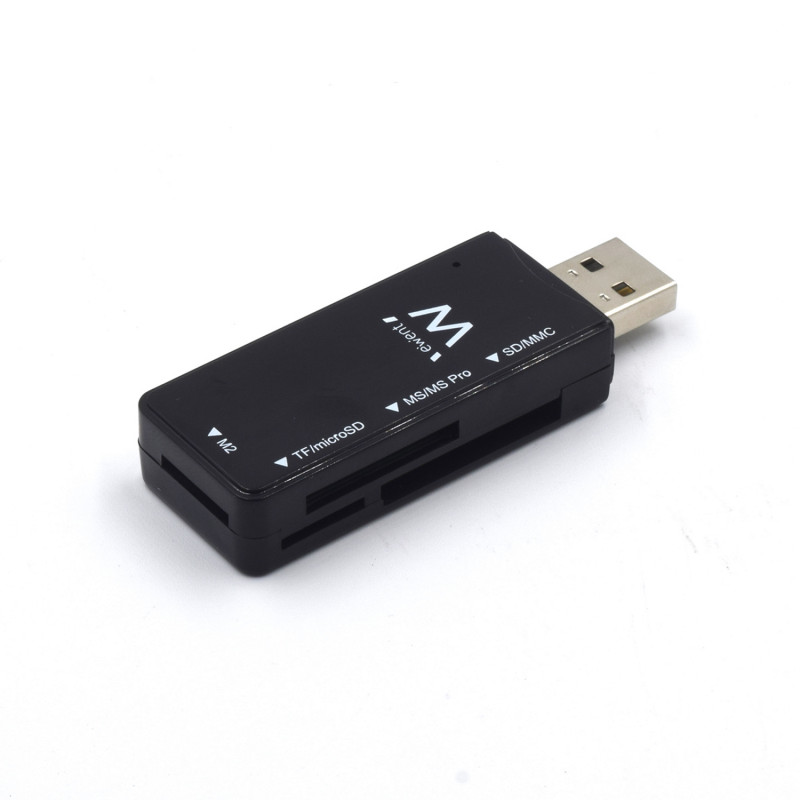 Ewent EW1049 EW1049, MMC, MS Duo, MS Micro (M2), MS PRO, Memoria extraíble, MicroSD (TransFlash), RS-MMC, SD, Negro, 480