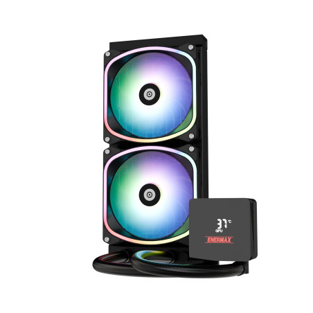 Enermax ELC-AQFS240-SQA Aquafusion II 240 mm, Sistema de refrigeración líquida todo en uno, 12 cm, Negro
