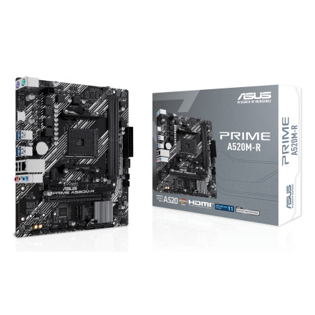 ASUS 90MB1H60-M0EAY0 PRIME A520M-R, AMD, Zócalo AM4, AMD Ryzen 3000 Series, AMD Ryzen 5000 Series, Zócalo AM4, DDR5-SDRAM, 64