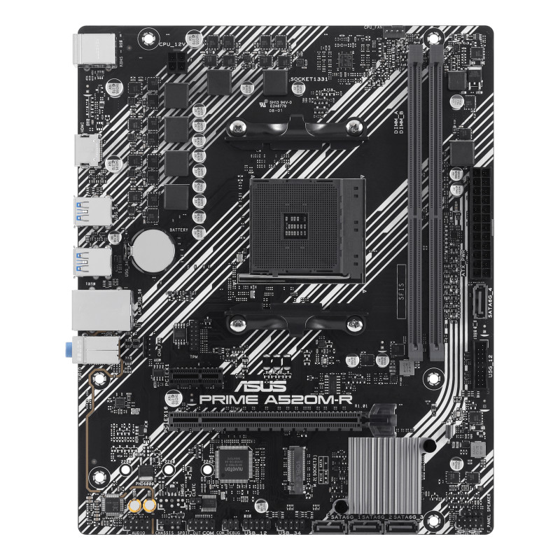 ASUS 90MB1H60-M0EAY0 PRIME A520M-R, AMD, Zócalo AM4, AMD Ryzen 3000 Series, AMD Ryzen 5000 Series, Zócalo AM4, DDR5-SDRAM, 64