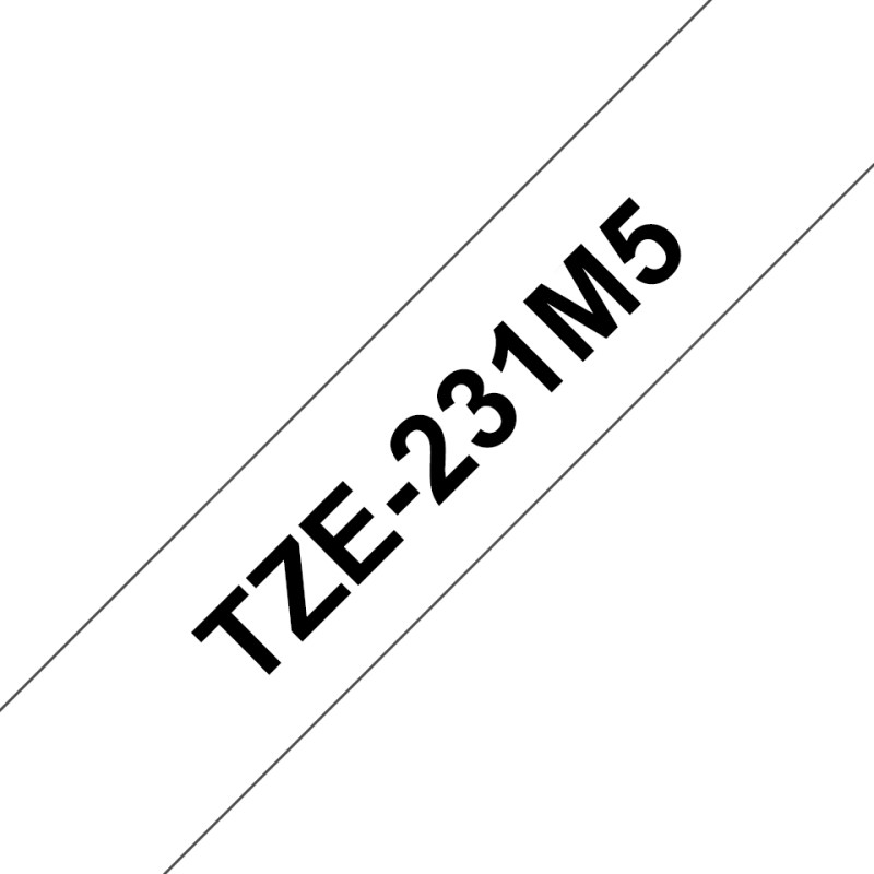 Brother TZE-231M5 TZE-231M5, Negro sobre blanco, Negro, Blanco, China, 5 año(s), Brother, 1,2 cm