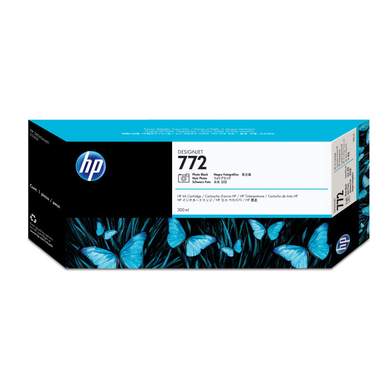 HP CN633A Cartucho de tinta DesignJet 772 negro fotográfico de 300 ml, Impresora HP Designjet Z5200 PostScript, Inyección de