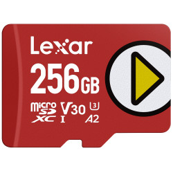 Lexar LMSPLAY256G-BNSNG LMSPLAY256G-BNSNG, 256 GB, MicroSDXC, Clase 10, UHS-I, 205 MB/s, 140 MB/s