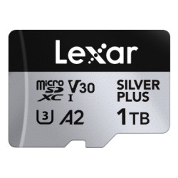 Lexar LMSSIPL001T-BNANG Professional SILVER PLUS, 1 TB, MicroSDXC, UHS-I, 205 MB/s, 150 MB/s, Class 3 (U3)